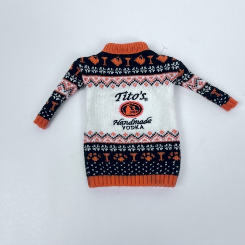 Titos Handmade Vodka Knit Bottle Dog Lovers Sweater for 750ml Bottle; Cocktails
